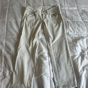 American Eagle Outfitters White High-Rise Straight Jeans